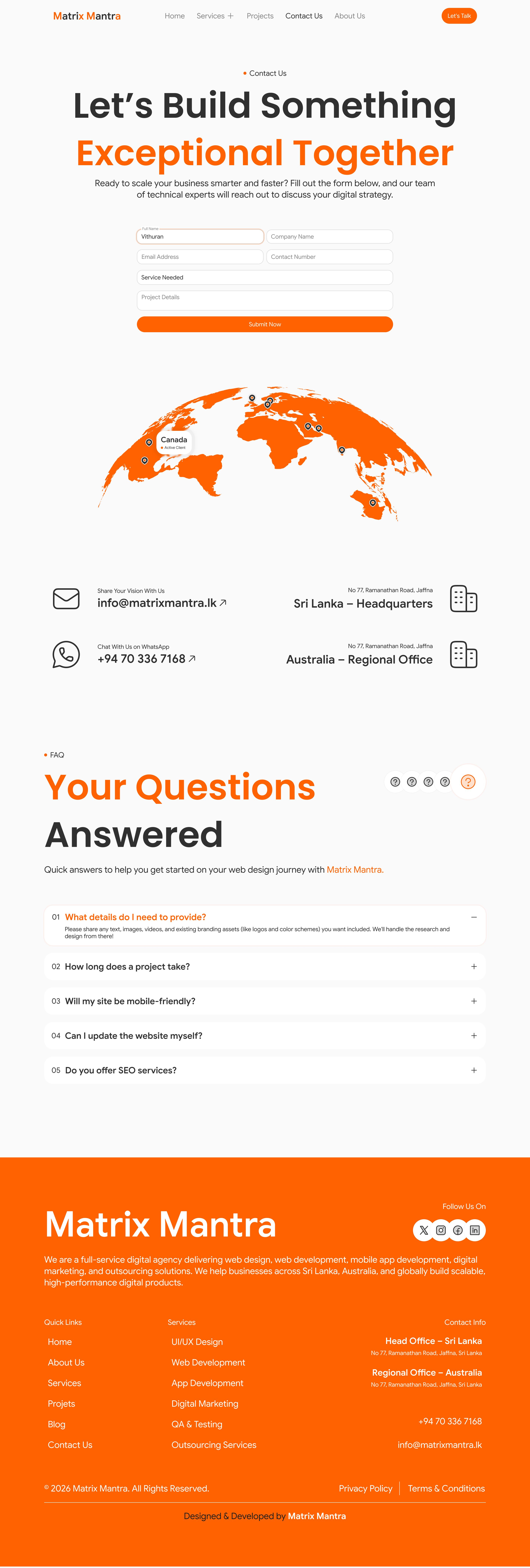 Contact Us page